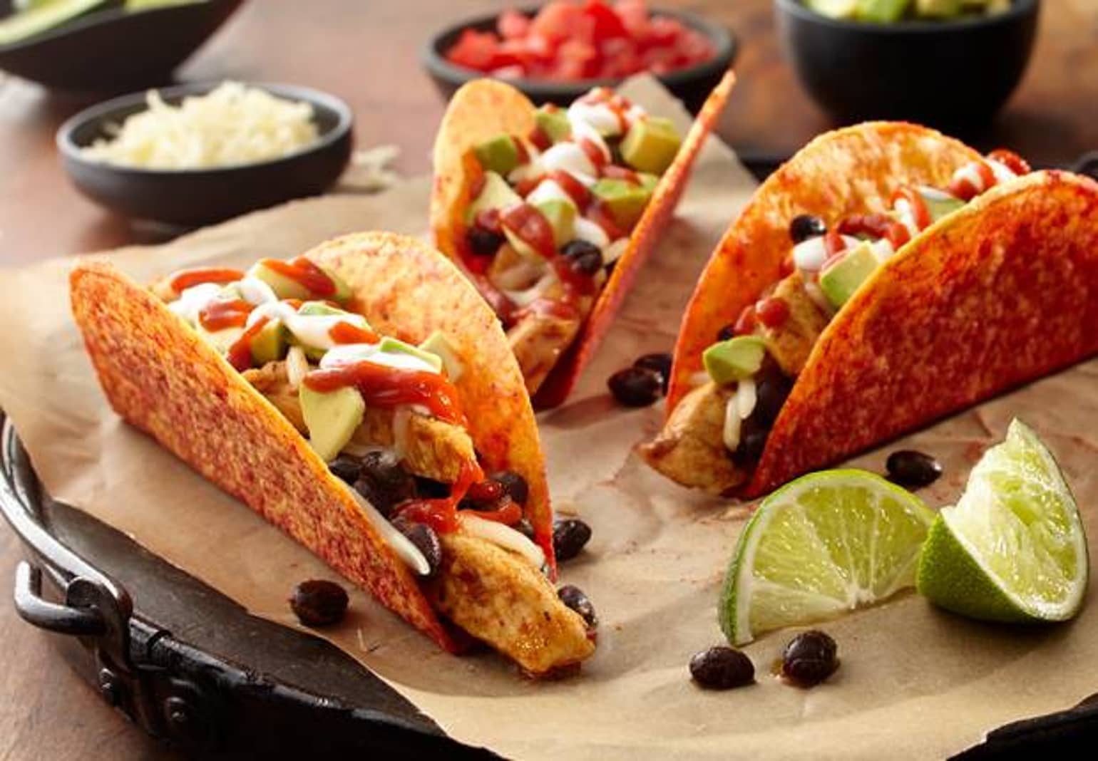 Chicken and Black Bean Spicy Tacos